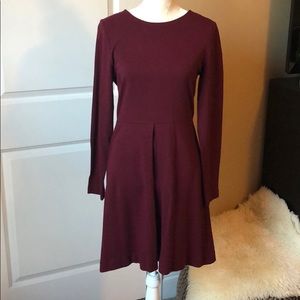 Madewell Burgundy Long Sleeve Dress